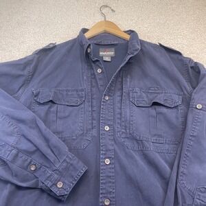Woolrich Tactical Shirt Mens XL Blue Elite Series Long Sleeve Button Up Utility